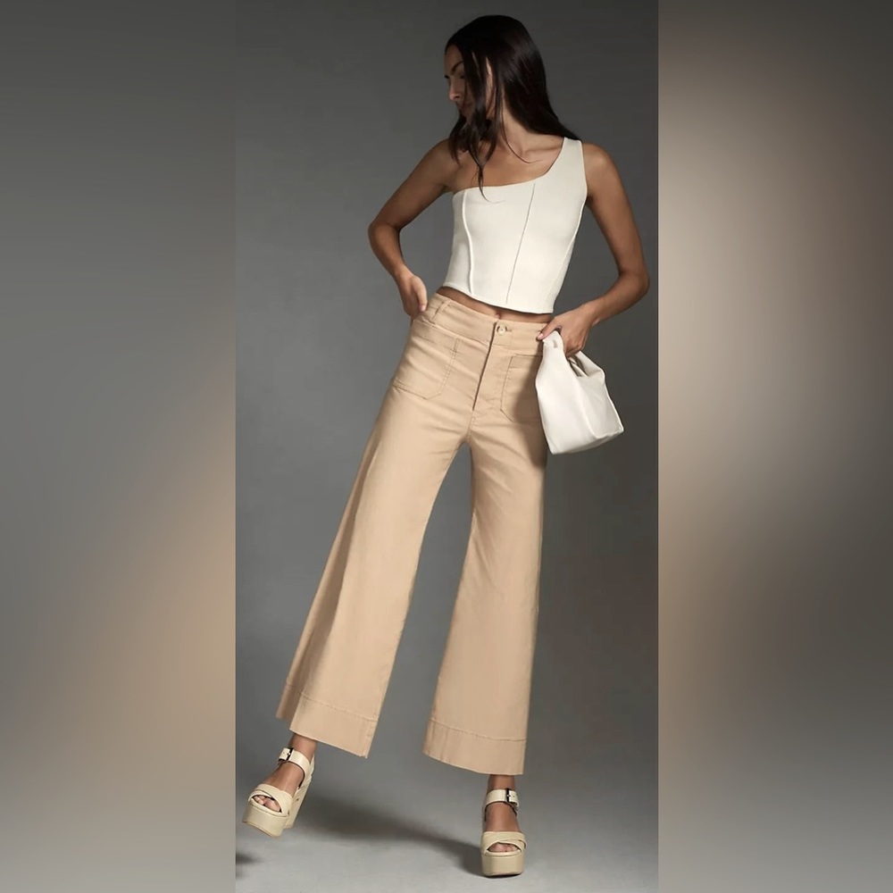 The Colette Cropped Wide-Leg Pants by Maeve